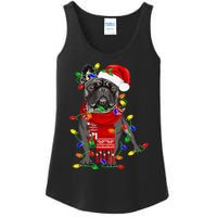 Funny French Bulldog Dog Tree Christmas Lights Xmas Pajama Ladies Essential Tank