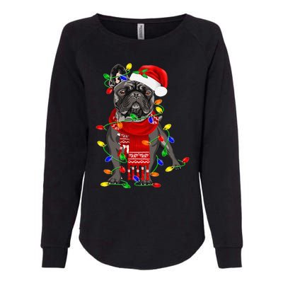 Funny French Bulldog Dog Tree Christmas Lights Xmas Pajama Womens California Wash Sweatshirt