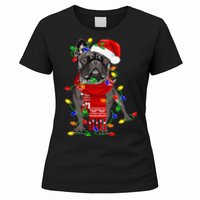 Funny French Bulldog Dog Tree Christmas Lights Xmas Pajama Women's T-Shirt