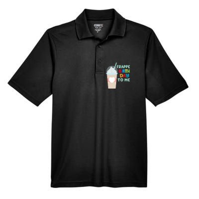 Funny Frappe Birthday To Me Joke Saying For Coffee Lovers Men's Origin Performance Pique Polo