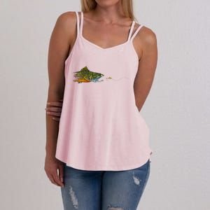 Fly Fishing Brook Trout Dry Fly Tying Fisherman Women's Strappy Tank