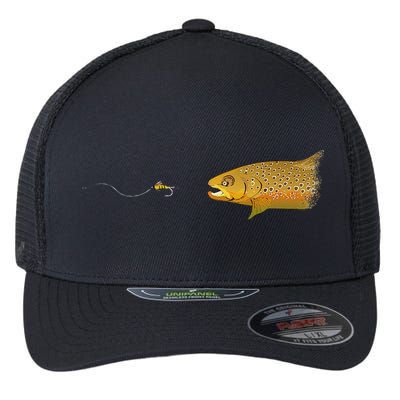 Fly Fishing Brown Trout Dry Fly Tying Flexfit Unipanel Trucker Cap