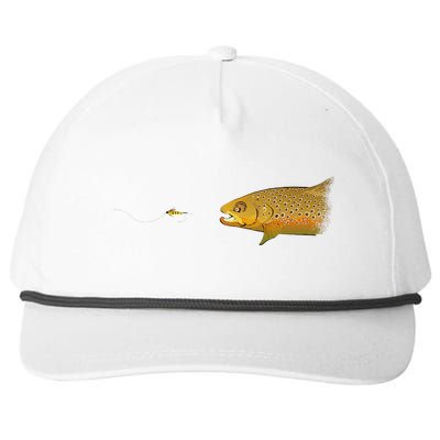 Fly Fishing Brown Trout Dry Fly Tying Snapback Five-Panel Rope Hat