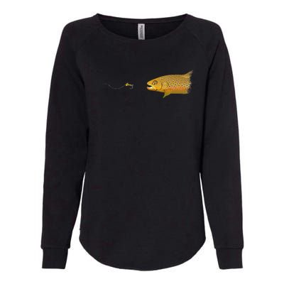 Fly Fishing Brown Trout Dry Fly Tying Womens California Wash Sweatshirt