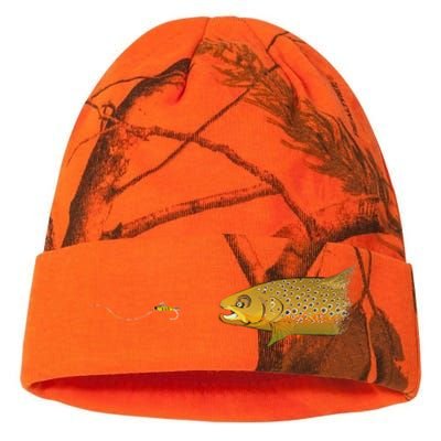 Fly Fishing Brown Trout Dry Fly Tying Kati Licensed 12" Camo Beanie