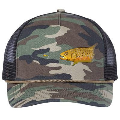 Fly Fishing Brown Trout Dry Fly Tying Retro Rope Trucker Hat Cap