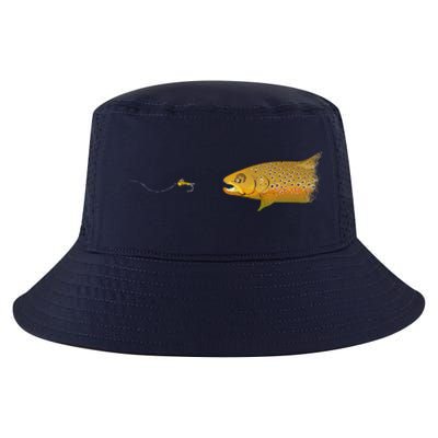 Fly Fishing Brown Trout Dry Fly Tying Cool Comfort Performance Bucket Hat