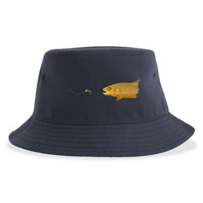 Fly Fishing Brown Trout Dry Fly Tying Sustainable Bucket Hat