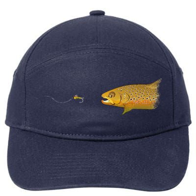 Fly Fishing Brown Trout Dry Fly Tying 7-Panel Snapback Hat