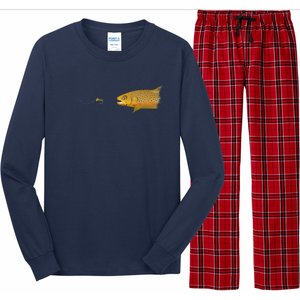 Fly Fishing Brown Trout Dry Fly Tying Long Sleeve Pajama Set