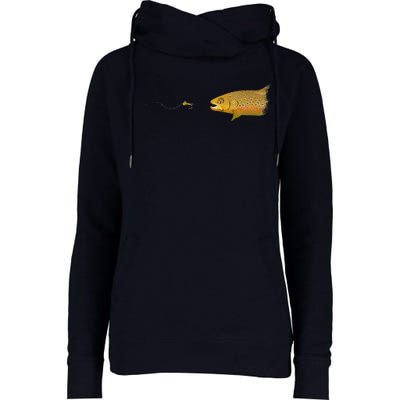 Fly Fishing Brown Trout Dry Fly Tying Womens Funnel Neck Pullover Hood