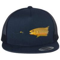 Fly Fishing Brown Trout Dry Fly Tying Flat Bill Trucker Hat