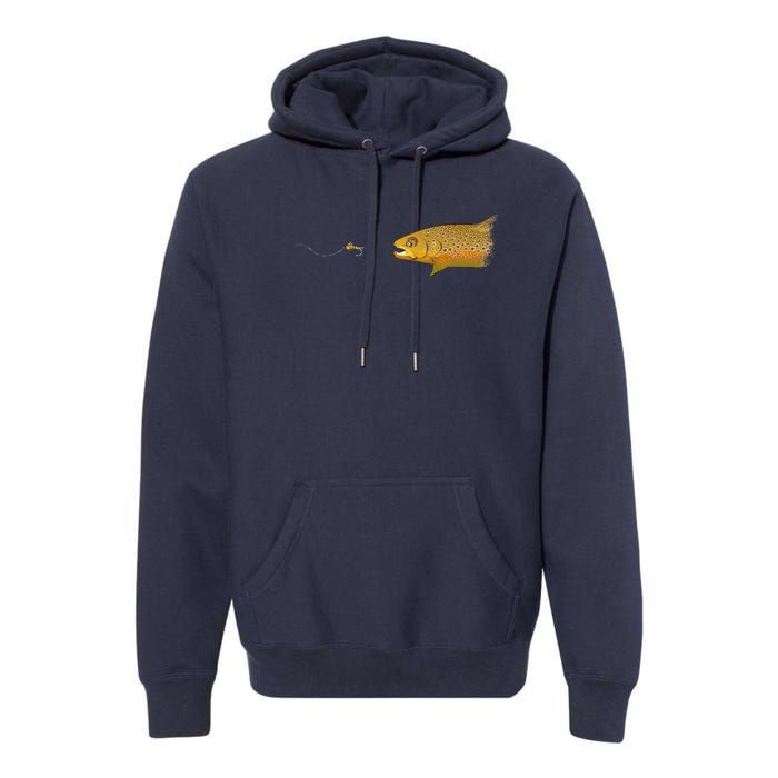 Fly Fishing Brown Trout Dry Fly Tying Premium Hoodie