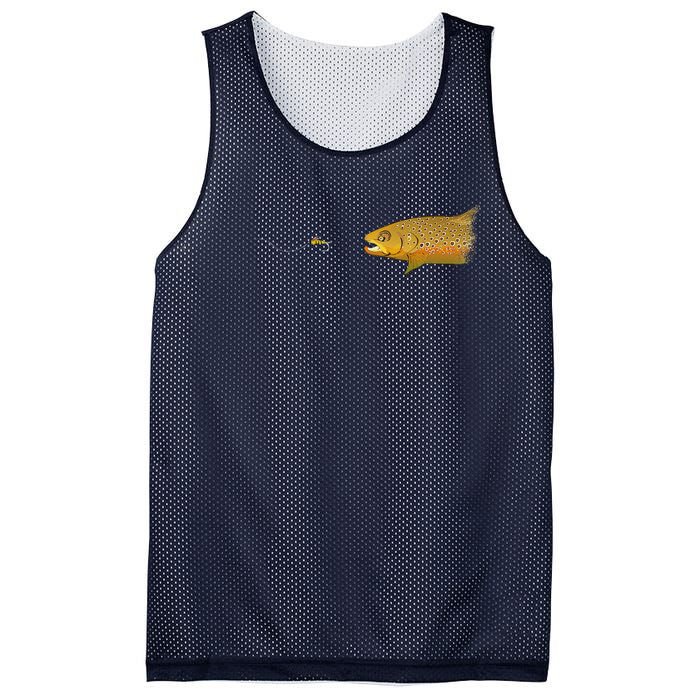 Fly Fishing Brown Trout Dry Fly Tying Mesh Reversible Basketball Jersey Tank