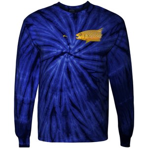 Fly Fishing Brown Trout Dry Fly Tying Tie-Dye Long Sleeve Shirt