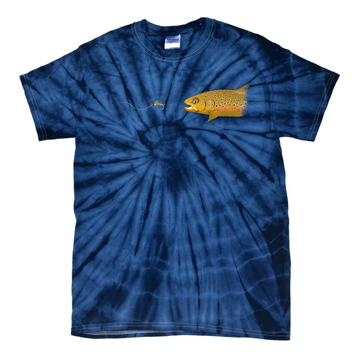 Fly Fishing Brown Trout Dry Fly Tying Tie-Dye T-Shirt