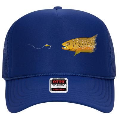 Fly Fishing Brown Trout Dry Fly Tying High Crown Mesh Back Trucker Hat