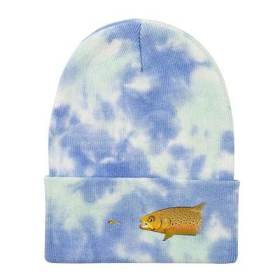 Fly Fishing Brown Trout Dry Fly Tying Tie Dye 12in Knit Beanie