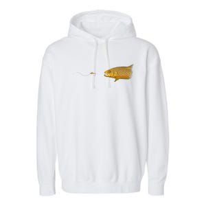 Fly Fishing Brown Trout Dry Fly Tying Garment-Dyed Fleece Hoodie