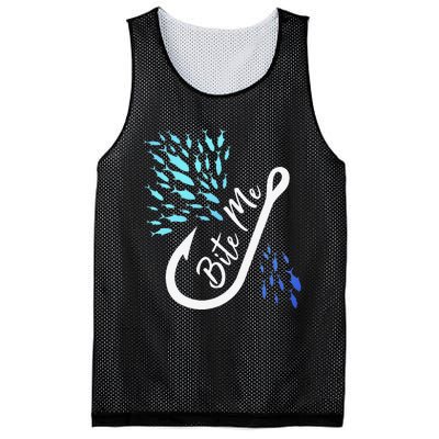 Fishing Fisherman Bite Me Funny Gift Fish Design Idea Design Mesh Reversible Basketball Jersey Tank