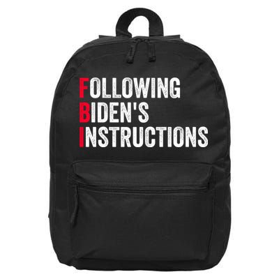 FBI Following Bidens Instructions Apparel 16 in Basic Backpack