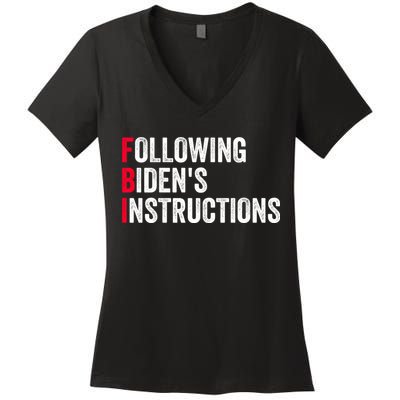 FBI Following Bidens Instructions Apparel Women's V-Neck T-Shirt