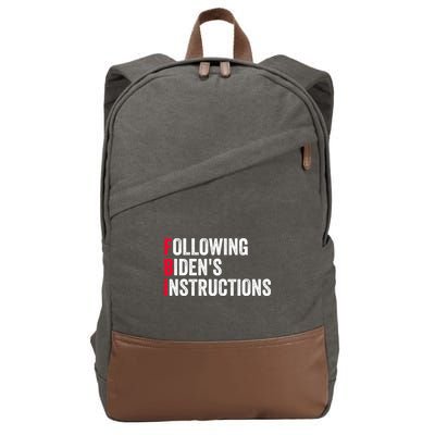 FBI Following Bidens Instructions Apparel Cotton Canvas Backpack