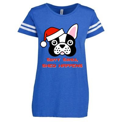 Funny French Bulldog Christmas Sorry Santa ShedHappens Gift Enza Ladies Jersey Football T-Shirt