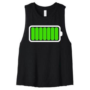 Funny Full Battery Lazy Halloween Costume Party Women's Racerback Cropped Tank