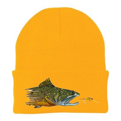 Fly Fishing Brook Trout Dry Fly Tying Fisher Gift Knit Cap Winter Beanie