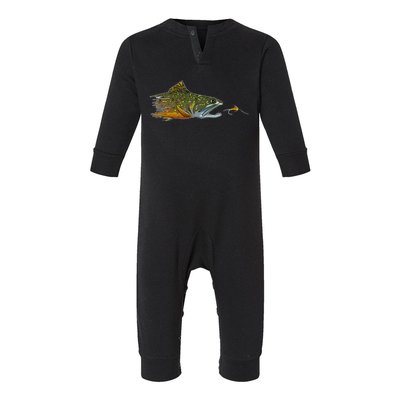 Fly Fishing Brook Trout Dry Fly Tying Fisher Gift Infant Fleece One Piece