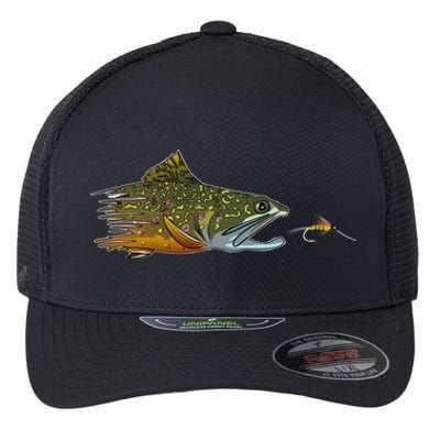 Fly Fishing Brook Trout Dry Fly Tying Fisher Gift Flexfit Unipanel Trucker Cap