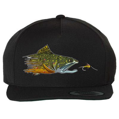 Fly Fishing Brook Trout Dry Fly Tying Fisher Gift Wool Snapback Cap