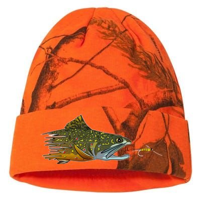 Fly Fishing Brook Trout Dry Fly Tying Fisher Gift Kati Licensed 12" Camo Beanie