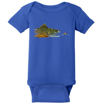 Fly Fishing Brook Trout Dry Fly Tying Fisher Gift Baby Bodysuit