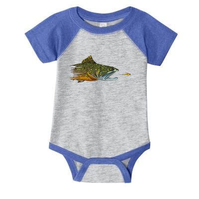 Fly Fishing Brook Trout Dry Fly Tying Fisher Gift Infant Baby Jersey Bodysuit