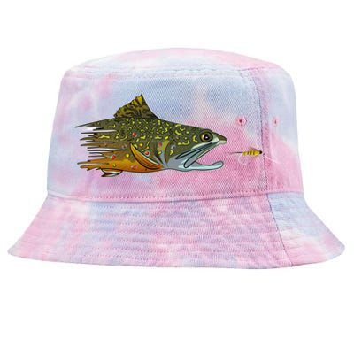 Fly Fishing Brook Trout Dry Fly Tying Fisher Gift Tie-Dyed Bucket Hat