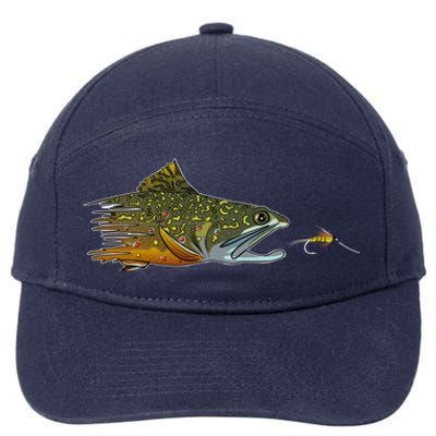 Fly Fishing Brook Trout Dry Fly Tying Fisher Gift 7-Panel Snapback Hat