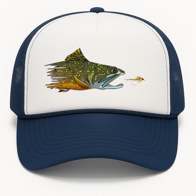 Fly Fishing Brook Trout Dry Fly Tying Fisher Gift Trucker Hat