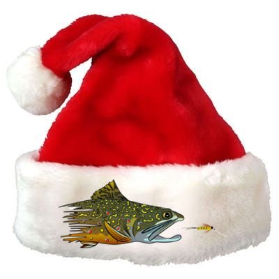 Fly Fishing Brook Trout Dry Fly Tying Fisher Gift Premium Christmas Santa Hat