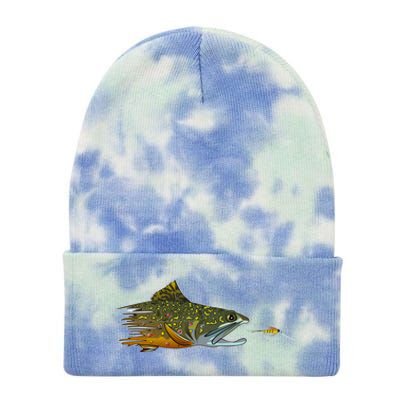 Fly Fishing Brook Trout Dry Fly Tying Fisher Gift Tie Dye 12in Knit Beanie