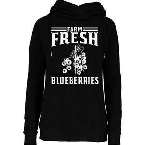 Farm Fresh Blueberries Gift Blueberry Farmer Womens Funnel Neck Pullover Hood