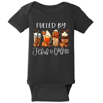 Funny Fueled By Coffee Jesus Caffeine Lover Thanksgiving Day Baby Bodysuit