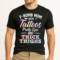 Funny F Bomb Mom With Tattoos Pretty Eyes And Thick Thighs Cooling Performance Crew T-Shirt