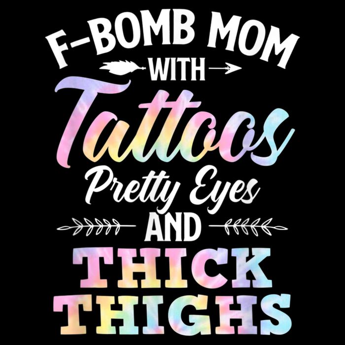 Funny F Bomb Mom With Tattoos Pretty Eyes And Thick Thighs Cooling Performance Crew T-Shirt