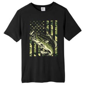 Fishing For Bass Fish Fisherman Fishing Camouflage Tall Fusion ChromaSoft Performance T-Shirt