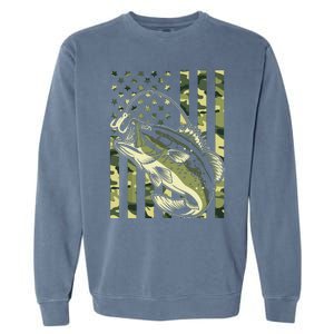 Fishing For Bass Fish Fisherman Fishing Camouflage Garment-Dyed Sweatshirt