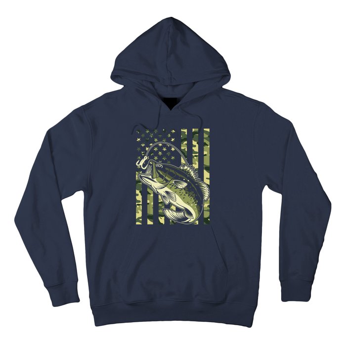 Fishing For Bass Fish Fisherman Fishing Camouflage Hoodie