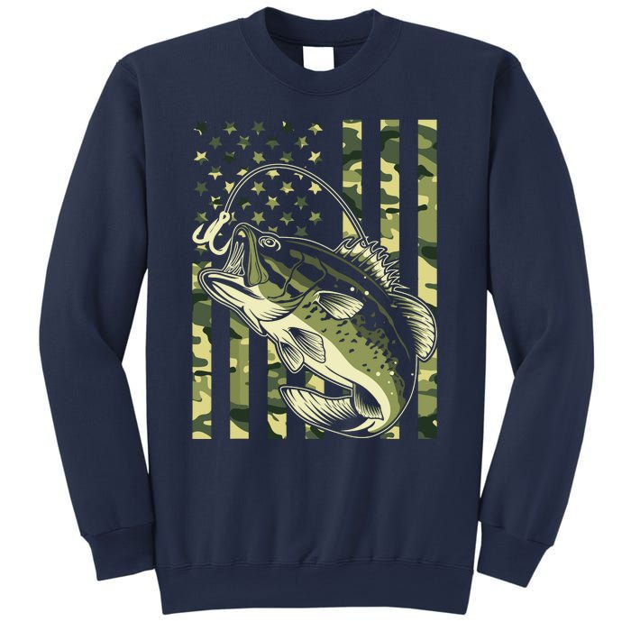 Fishing For Bass Fish Fisherman Fishing Camouflage Sweatshirt