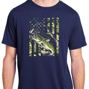 Fishing For Bass Fish Fisherman Fishing Camouflage Adult ChromaSoft Performance T-Shirt